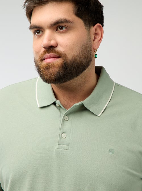 Polo en coton à contrastes - Kiabi