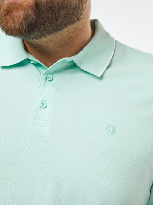 Polo en coton à contrastes - Kiabi