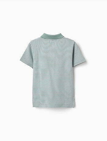 Polo en coton à rayures avec imprimé