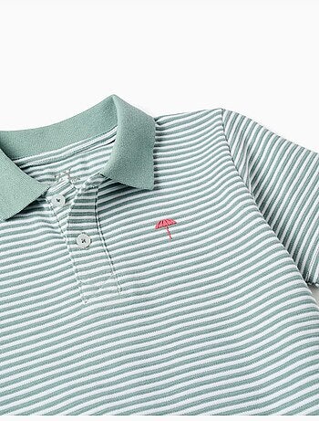 Polo en coton à rayures avec imprimé