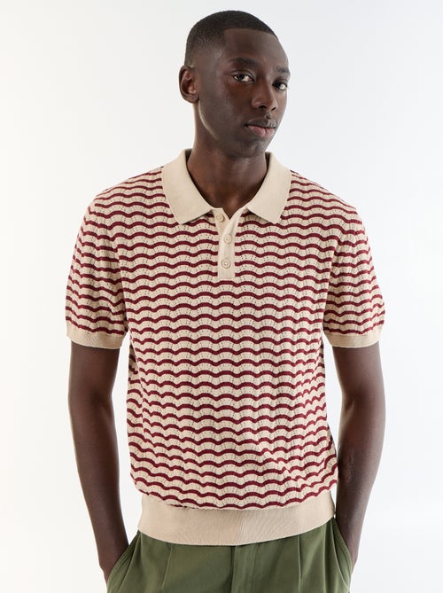 Polo en coton fantaisie pour homme - Kiabi