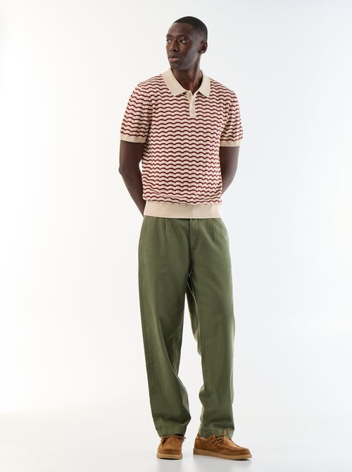 Polo en coton fantaisie pour homme - Kiabi