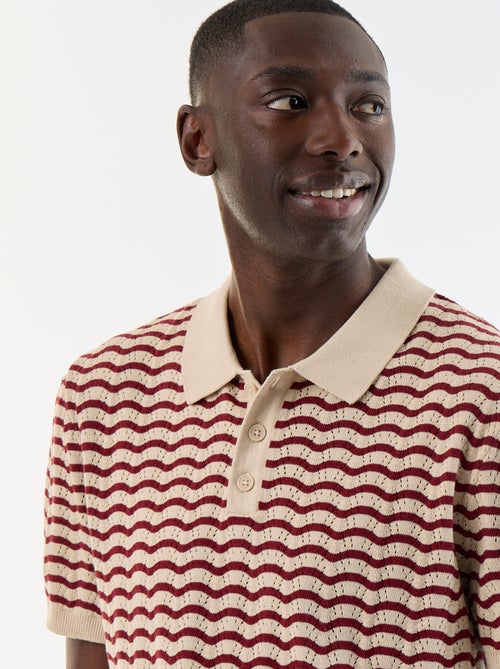 Polo en coton fantaisie pour homme - Kiabi