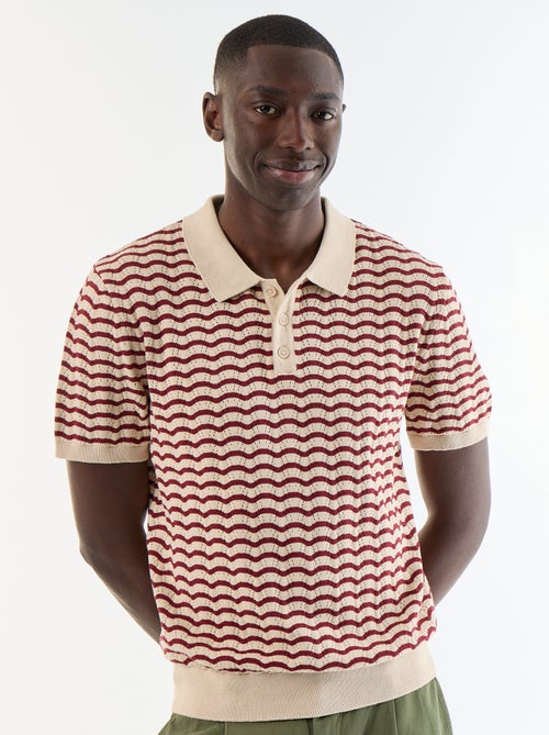Polo en coton fantaisie pour homme - Kiabi