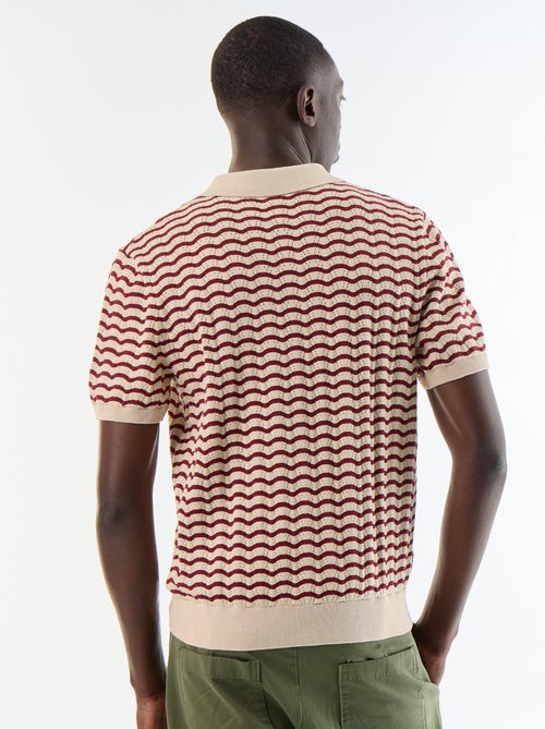Polo en coton fantaisie pour homme - Kiabi