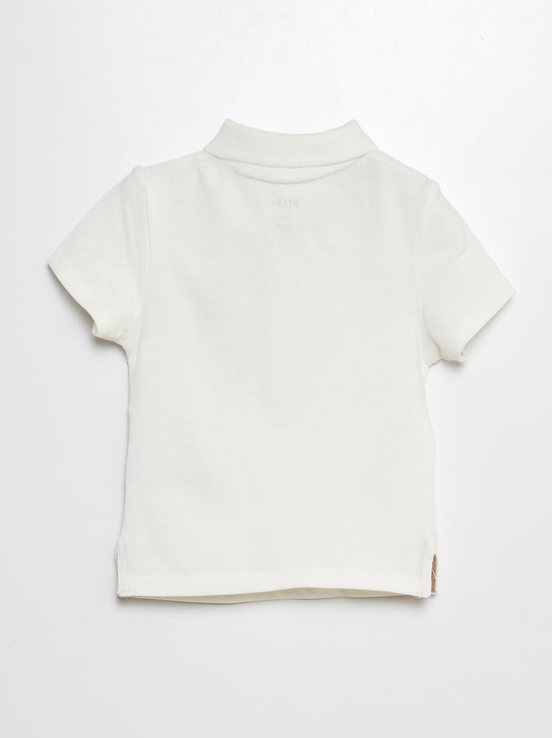 Polo en coton piqué BLANC - Kiabi