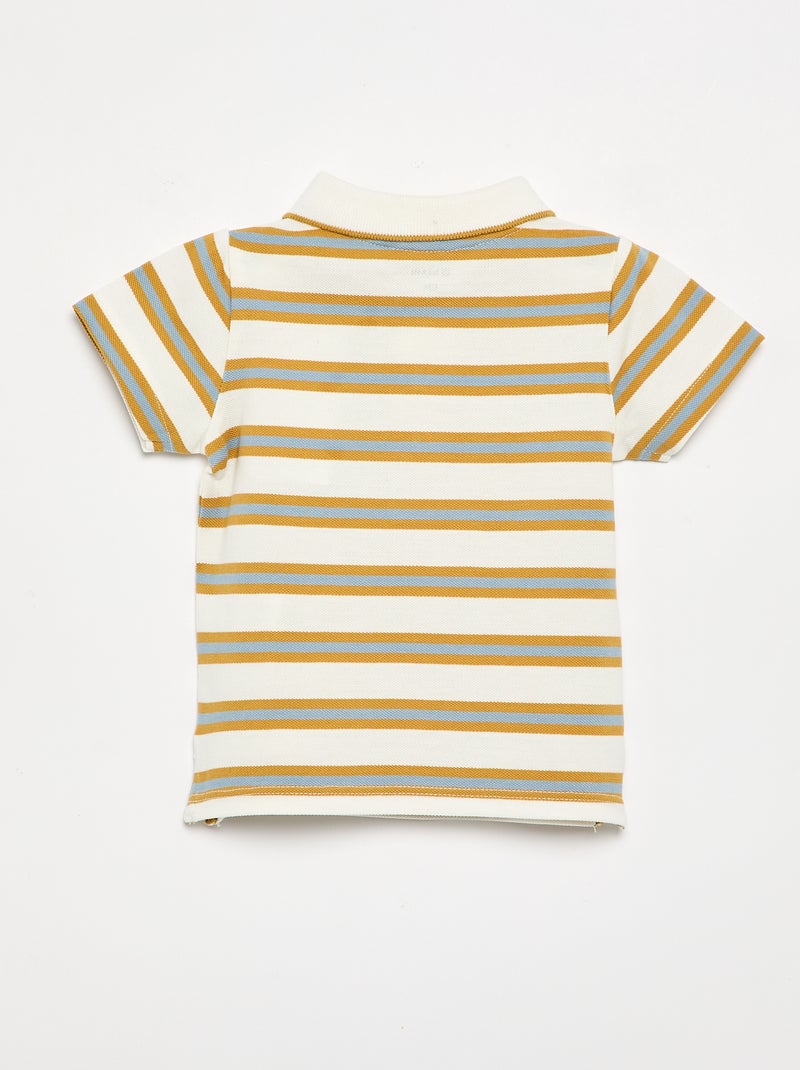 Polo en coton piqué Blanc - Kiabi