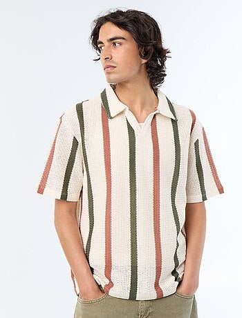 Polo en coton pour homme à motif fantaisie