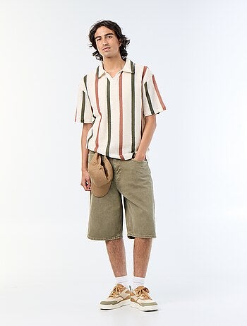 Polo en coton pour homme à motif fantaisie