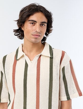 Polo en coton pour homme à motif fantaisie