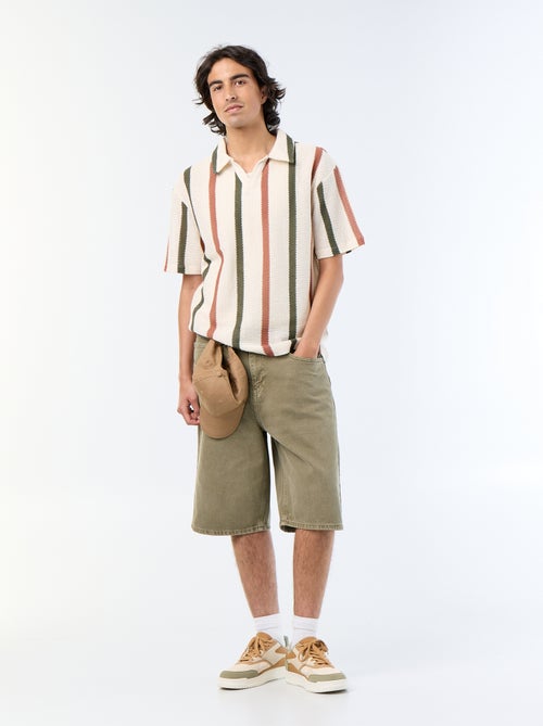 Polo en coton pour homme à motif fantaisie - Kiabi
