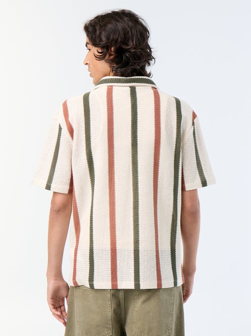 Polo en coton pour homme à motif fantaisie - Kiabi