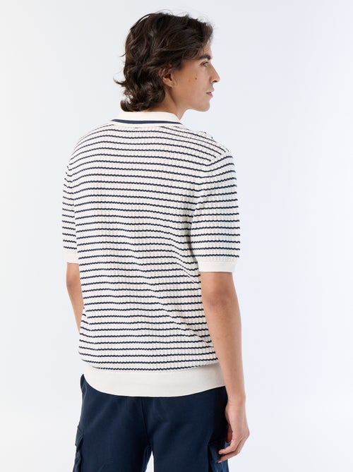 Polo en coton pour homme à motif fantaisie - Kiabi
