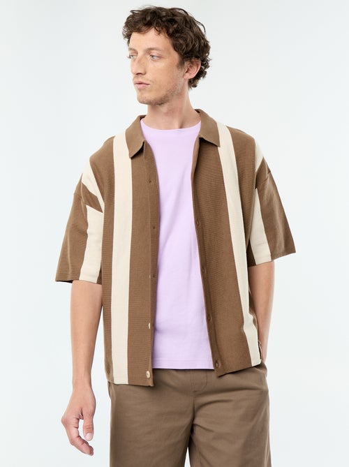 Polo en coton pour homme à motif fantaisie - Kiabi