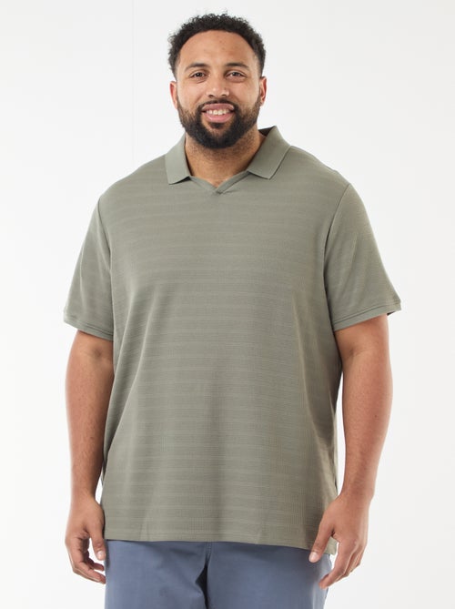 Polo en coton stretch à manches courtes - Kiabi