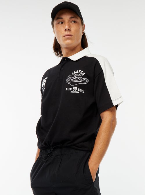 Polo en coton style équipe de baseball américaine - Kiabi