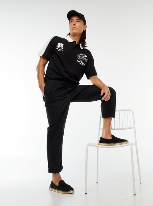 Polo en coton style équipe de baseball américaine - Kiabi