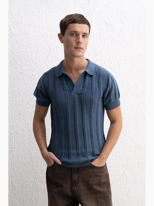 Polo en coton texturé giesto - Kiabi