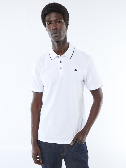 Polo en coton uni à manches courtes pour homme - Kiabi