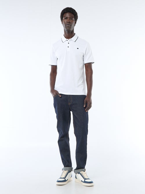 Polo en coton uni à manches courtes pour homme - Kiabi