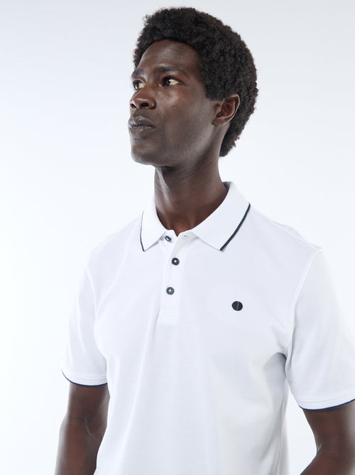 Polo en coton uni à manches courtes pour homme - Kiabi