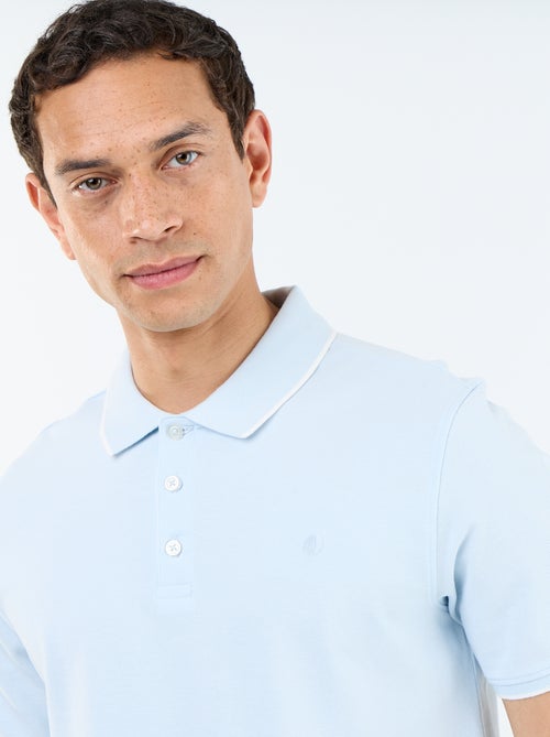 Polo en coton uni à manches courtes pour homme - Kiabi