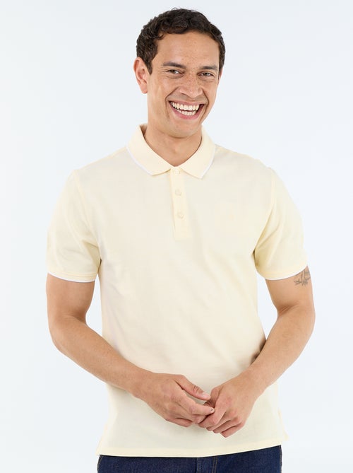 Polo en coton uni à manches courtes pour homme - Kiabi