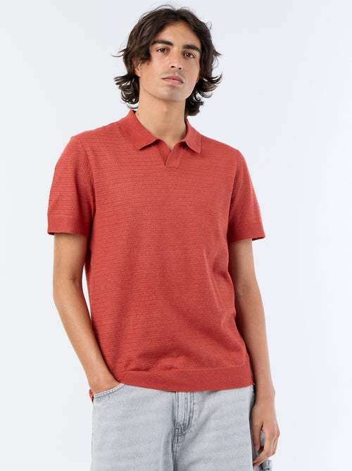 Polo en coton uni à manches courtes pour homme - Kiabi