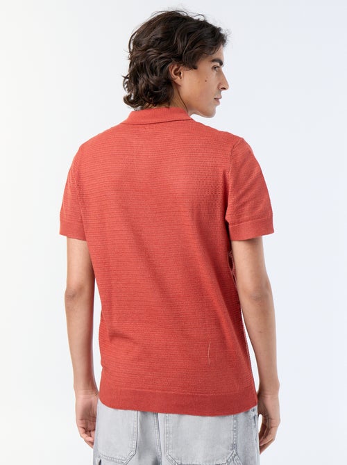 Polo en coton uni à manches courtes pour homme - Kiabi