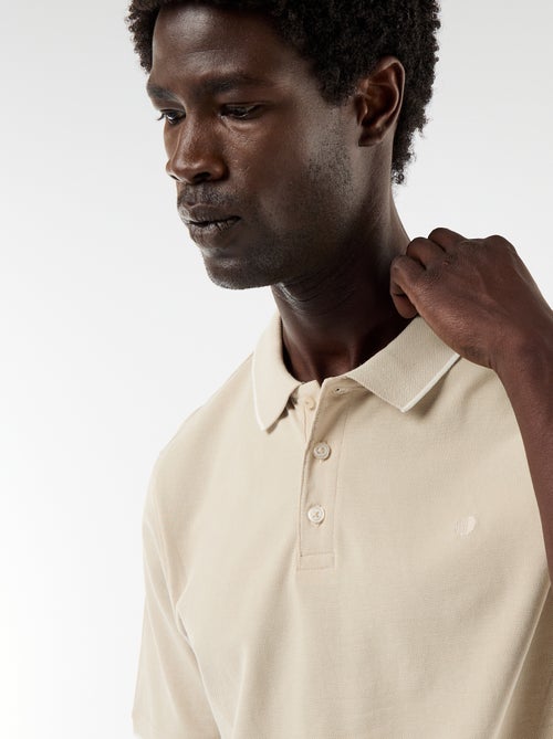 Polo en coton uni homme - Kiabi