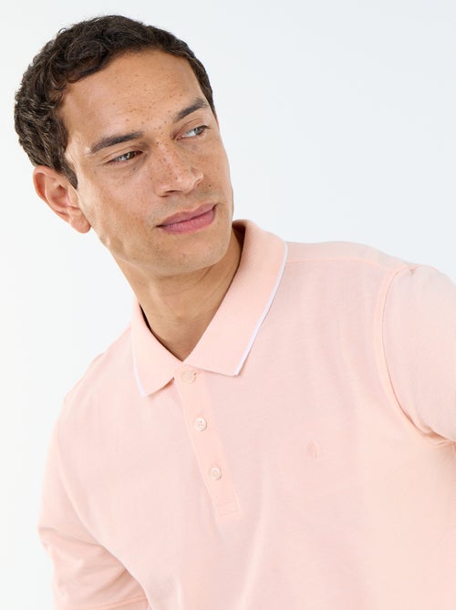 Polo en coton uni pour homme à manches courtes - Kiabi