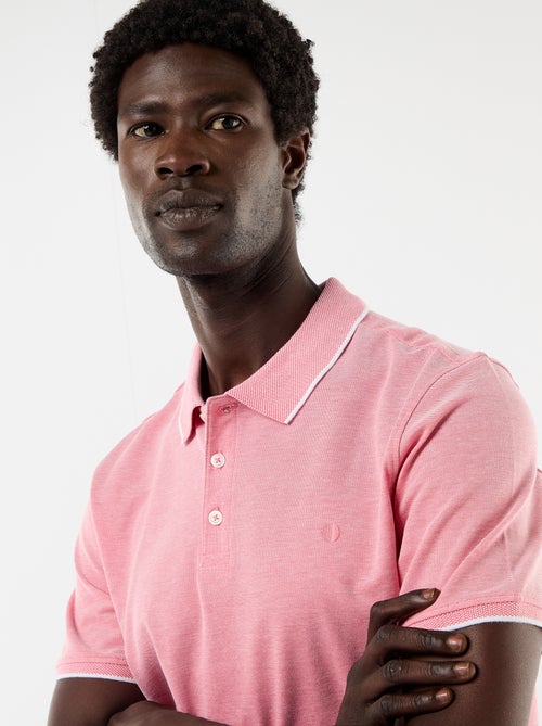 Polo en coton uni pour homme à manches courtes - Kiabi