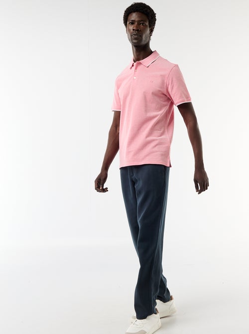 Polo en coton uni pour homme à manches courtes - Kiabi