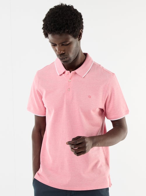 Polo en coton uni pour homme à manches courtes - Kiabi