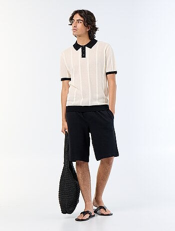 Polo uni en coton pour homme
