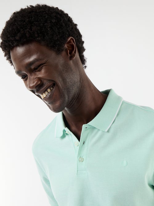 Polo en coton uni pour homme - Kiabi