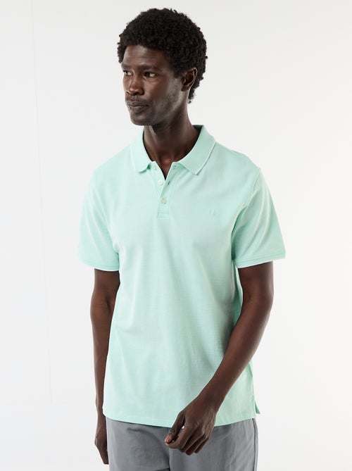Polo en coton uni pour homme - Kiabi
