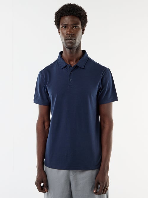 Polo en jersey avec col boutonné - Kiabi