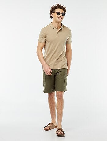 Polo en jersey uni à manches courtes