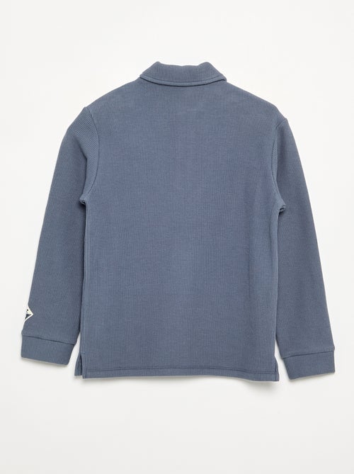 Polo en maille côtelée - Kiabi