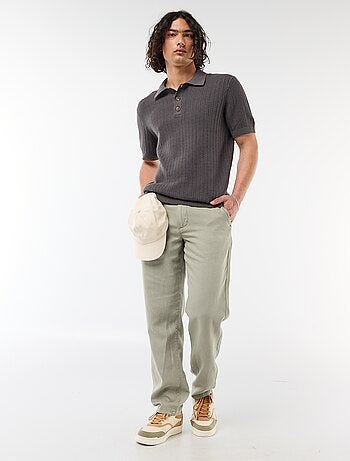 Polo en maille effet tricot
