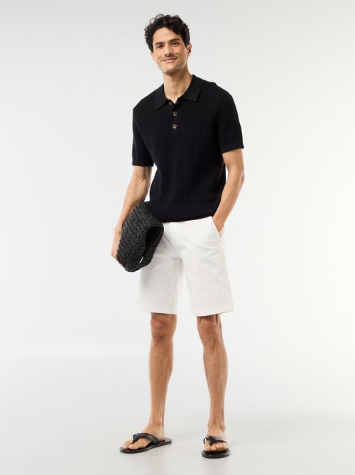 Polo en maille effet tricot - Kiabi