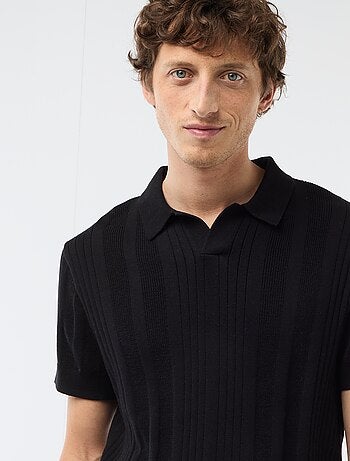 Polo en maille effet tricot