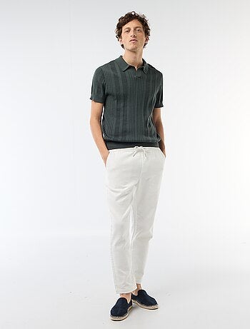 Polo en maille effet tricot