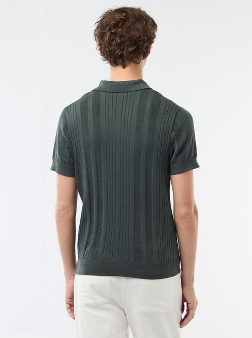 Polo en maille effet tricot - Kiabi Polo en maille effet tricot - Kiabi