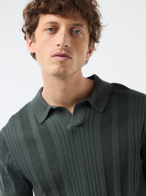 Polo en maille effet tricot - Kiabi Polo en maille effet tricot - Kiabi