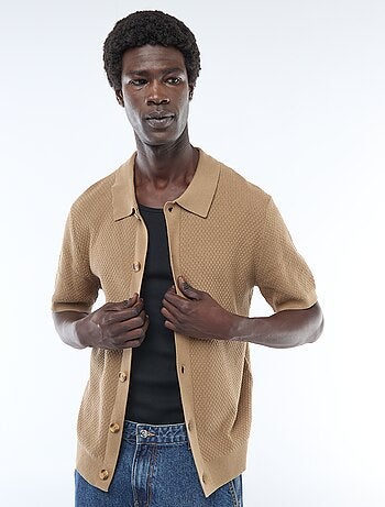 Polo en maille gaufrée