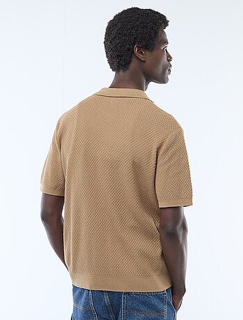 Polo en maille gaufrée