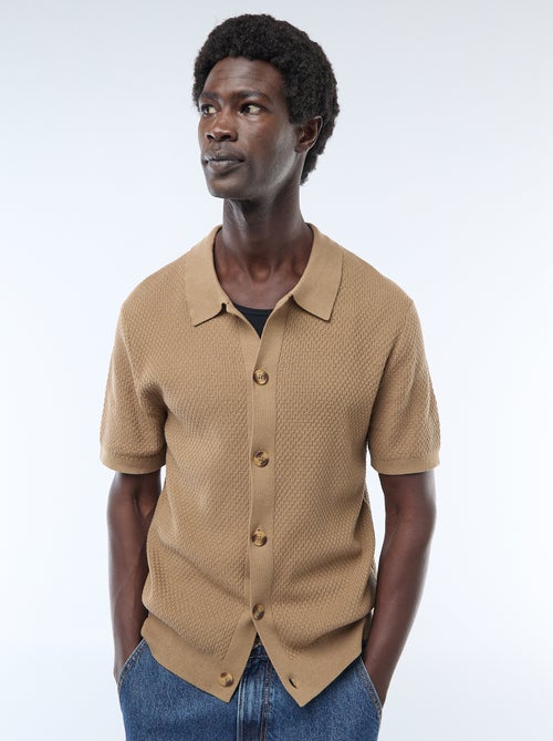 Polo en maille gaufrée - Kiabi