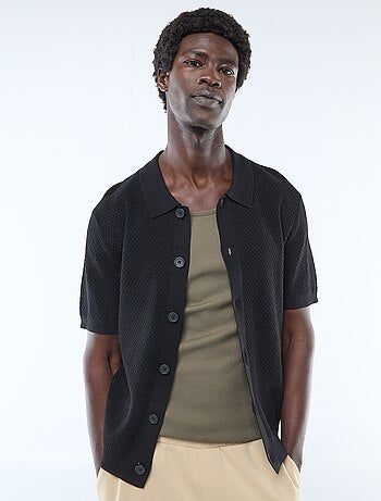 Polo en maille gaufrée